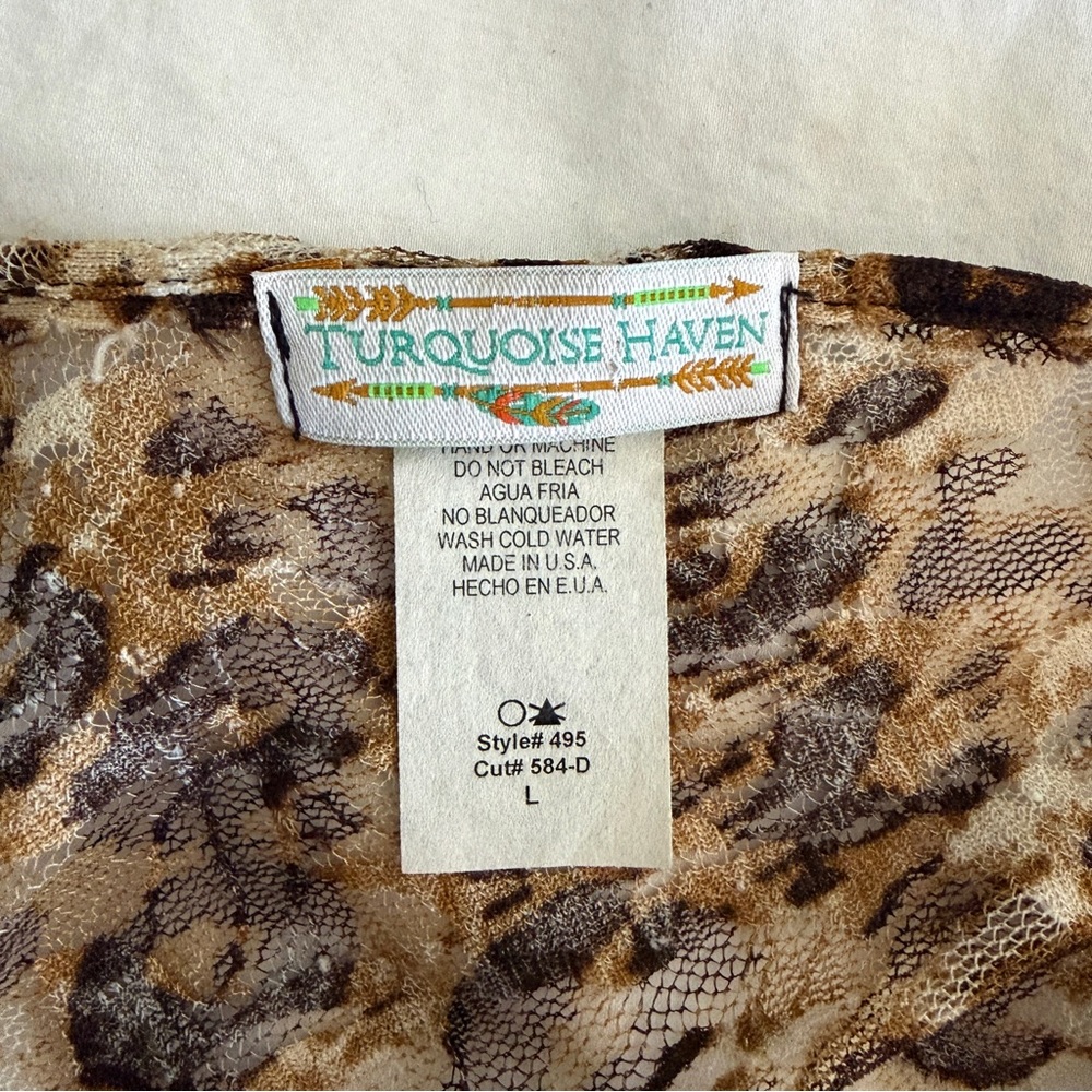 Brown Shear Leopard Print Dress/Top - Picture 6 of 9